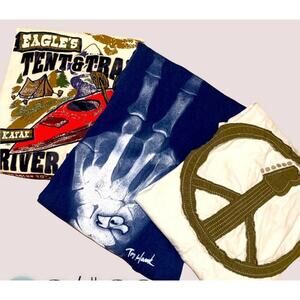 Peace and Nature Boys Long Sleeve 3 pack tees Layered Shirt Peace Skeleton Camp